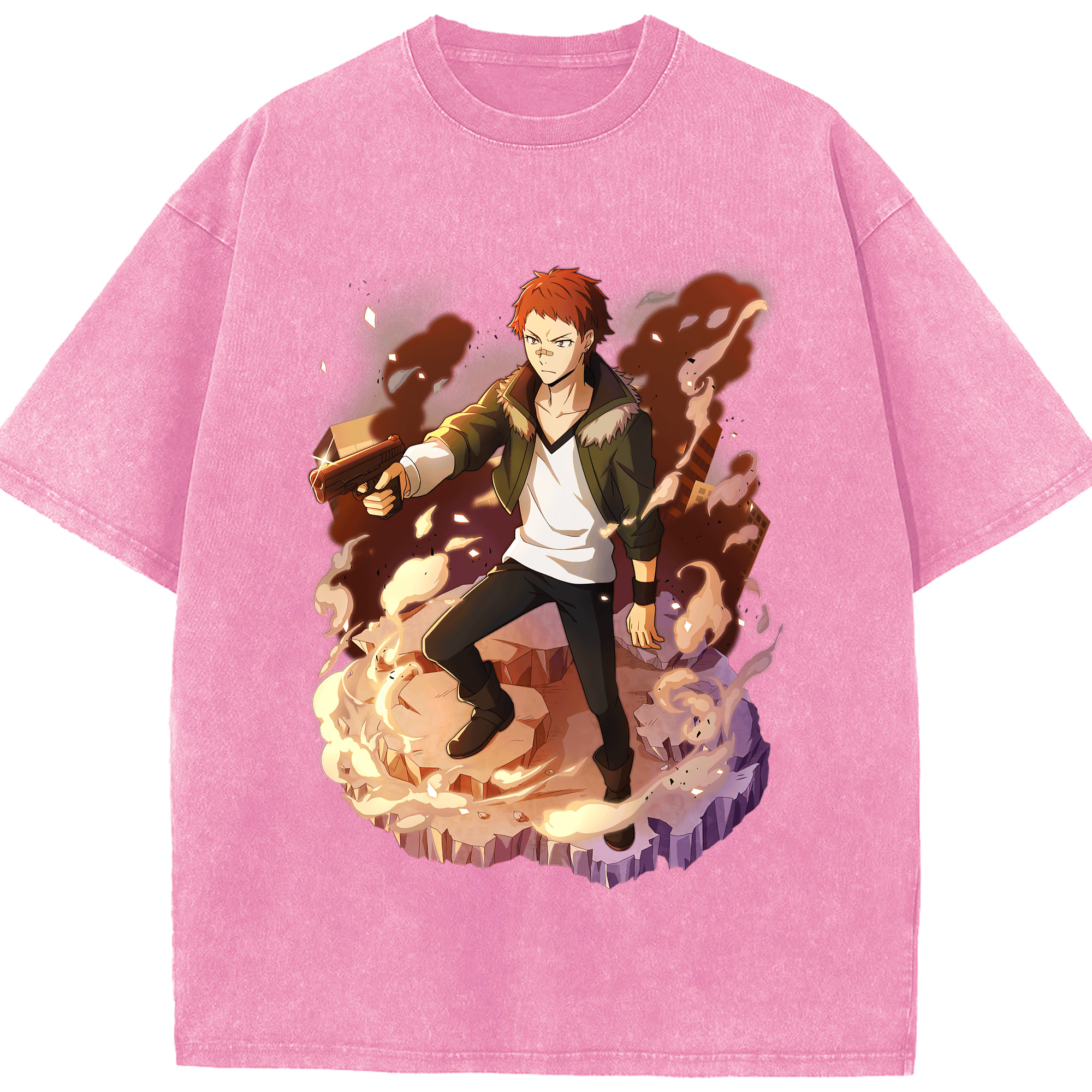 （画像用） 文豪ストレイドッグス Bungo Stray Dogs 綿100% ヴィンテージ風 半袖Tシャツ（フロントプリント）